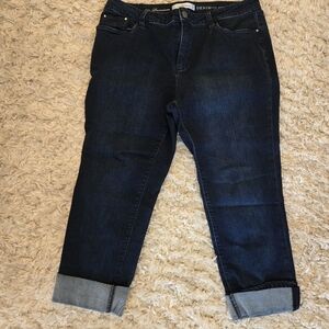 Croft & Barrow Dark Blue Either Boyfriend Jeans Or Capris